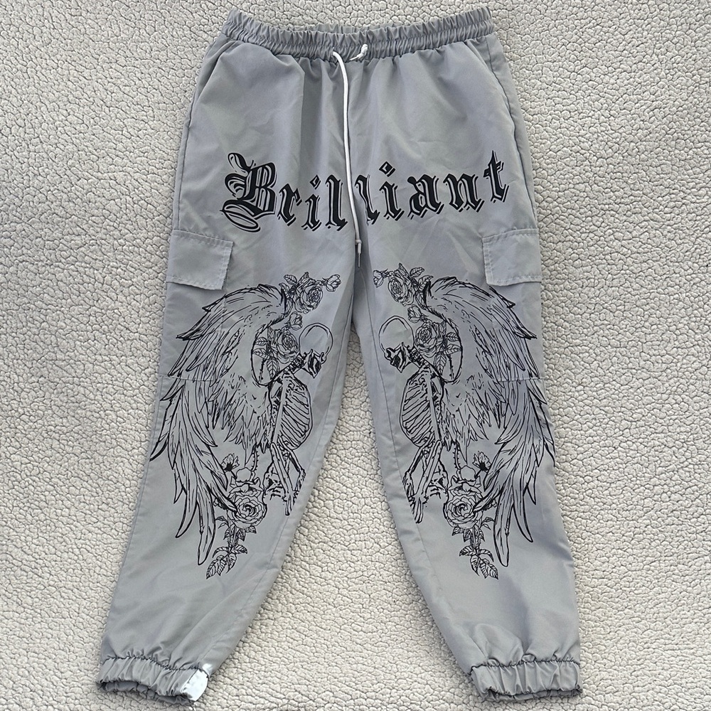 ROMWE Gray Graphic Sweatpants